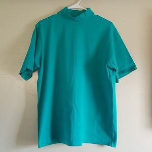 Mockneck teal top
